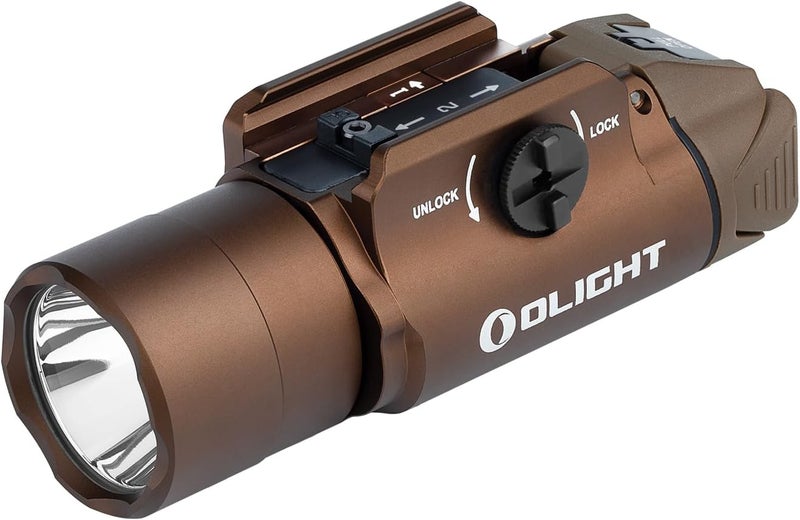 OLIGHT مصباح سلاح PL Turbo، 800 لومن، 515 متر، مصباح تكتيكي بعيد المدى، 66,300 كاندلا، ضوء مثبت على السكة مع وظيفة وميض ومفاتيح تحديد السكة، يناسب سكة بيكاتيني وسكة GL - Image 1